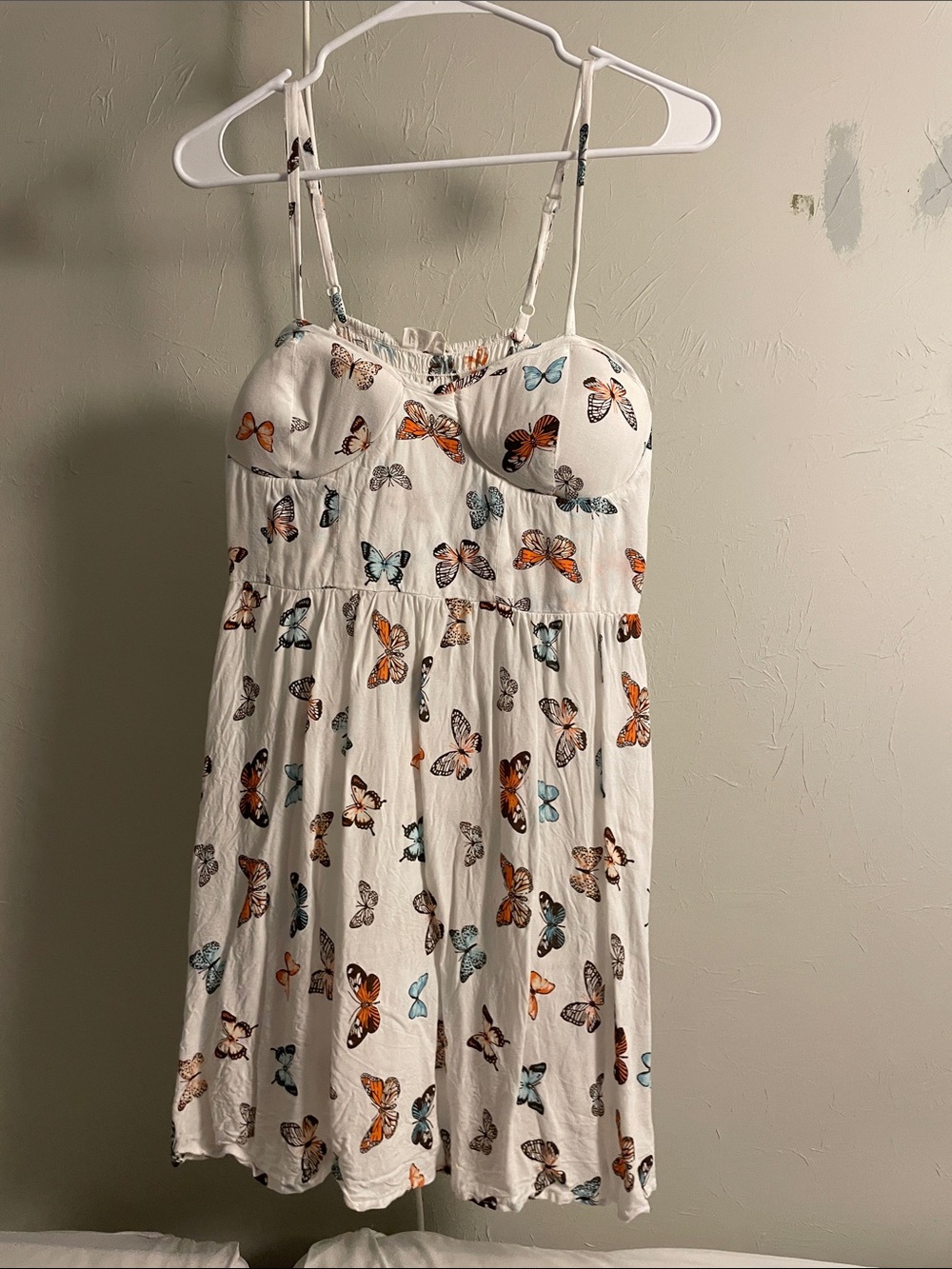 White Butterfly Print Sundress Jolie & Joy